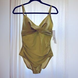 Calvin Klein NWT soft lime suit, soft padded cup, sweetheart neck one piece